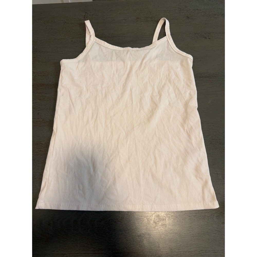 No Boundaries White Ribbed Camisole Tank Top XXL 18 Spaghetti Strap Scoop Neck